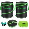 image:imageVIVOSUN 30Gallon Collapsible Garden Bag Yard Waste Bin with HardShell Bottom Leaf Scoops and Gloves Collapsible Yard Waste Containers for Lawn Care and Camping 2Pack1 Count Pack of 2