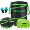 image:imageVIVOSUN 30Gallon Collapsible Garden Bag Yard Waste Bin with HardShell Bottom Leaf Scoops and Gloves Collapsible Yard Waste Containers for Lawn Care and Camping 2Pack1 Count Pack of 1