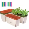 image:imageVIVOSUN SelfWatering Planters 4Pack 105 Inch Compact Rectangular Window Herb Planter Box with 10 PCS Plant Labels Plant Container for Basil Flowers Succulents Indoor amp Outdoor4