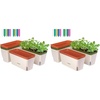 image:imageVIVOSUN SelfWatering Planters 4Pack 105 Inch Compact Rectangular Window Herb Planter Box with 10 PCS Plant Labels Plant Container for Basil Flowers Succulents Indoor amp Outdoor4 Pack of 2