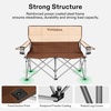 image:imageoutletsVIVOSUN Double Camping Chair Fully Padded Folding Loveseat Portable Oversized Duo Chair with Storage Cup Holders Heightadjustable Armrests amp Carry Bag Supports up to 500lbs Green amp GreyBeigebrown