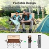 image:imageoutletsVIVOSUN Double Camping Chair Fully Padded Folding Loveseat Portable Oversized Duo Chair with Storage Cup Holders Heightadjustable Armrests amp Carry Bag Supports up to 500lbs Green amp GreyBeigebrown