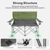 image:imageoutletsVIVOSUN Double Camping Chair Fully Padded Folding Loveseat Portable Oversized Duo Chair with Storage Cup Holders Heightadjustable Armrests amp Carry Bag Supports up to 500lbs Green amp GreyGreengray