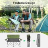 image:imageoutletsVIVOSUN Double Camping Chair Fully Padded Folding Loveseat Portable Oversized Duo Chair with Storage Cup Holders Heightadjustable Armrests amp Carry Bag Supports up to 500lbs Green amp GreyGreengray