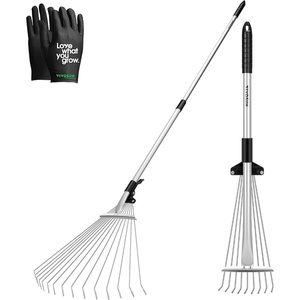 image:imageVIVOSUN 30 Lawn Leveling Rake 30 x 10 x 78 HeavyDuty Stainless Steel Lawn Leveler with 7FT Adjuatble Long Handle for High Effect Metal Levelawn for Smooth Soil Rustproof Rakes for Garden Yard64  30 Leaf Rake Set