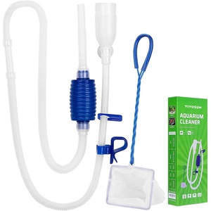 image:imageVIVOSUN Aquarium Gravel Cleaner Siphon Fish Tank Vacuum Cleaner with Fishing Net Long Nozzle Water Flow Controller  BPA Free