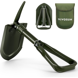 image:imageVIVOSUN Folding Survival Shovel 22 Camping Shovel Military Portable Small Shovel with High Carbon Steel Tactical Entrenching Tool for Hiking Digging Backpacking Gardening Off Road Beach22 Army Green