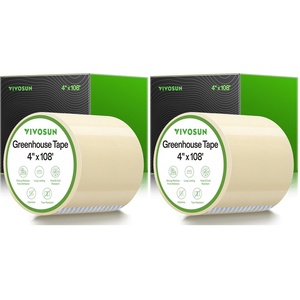 image:imageVIVOSUN Greenhouse Repair Tape 63 mil 3 x 108 Weatherproof Clear Poly Patch Tape Heavy Duty Greenhouse Sheeting Coverings Film Tape for Plastic Sheeting and Tents4x108 Pack of 2