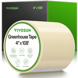 image:imageVIVOSUN Greenhouse Repair Tape 63 mil 3 x 108 Weatherproof Clear Poly Patch Tape Heavy Duty Greenhouse Sheeting Coverings Film Tape for Plastic Sheeting and Tents4x108