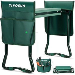 image:imageVIVOSUN Heavy Duty Garden Kneeler and Seat Folding Garden Stool with Soft EVA Foam Kneeling Pad amp 2 Large Tool Bags AntiTipping Gardening Bench Gifts for Women and Seniors Green