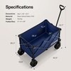 image:imageVIVOSUN Collapsible Folding Wagon Outdoor Utility with Silent AllTerrain Wide Wheels Adjustable Handle Cup Holders amp Side Pockets for Camping Beach Shopping Garden Sports Picnic BlackBlue