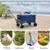 image:imageVIVOSUN Collapsible Folding Wagon Outdoor Utility with Silent AllTerrain Wide Wheels Adjustable Handle Cup Holders amp Side Pockets for Camping Beach Shopping Garden Sports Picnic BlackBlue
