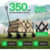 image:imageVIVOSUN Collapsible Folding Wagon Outdoor Utility with Silent AllTerrain Wide Wheels Adjustable Handle Cup Holders amp Side Pockets for Camping Beach Shopping Garden Sports Picnic BlackBlue