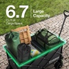 image:imageVIVOSUN Collapsible Folding Wagon Outdoor Utility with Silent AllTerrain Wide Wheels Adjustable Handle Cup Holders amp Side Pockets for Camping Beach Shopping Garden Sports Picnic BlackBlack