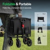 image:imageVIVOSUN Collapsible Wagon with Tailgate 320lb LoadBearing Outdoor Utility with AllTerrain Wheels Adjustable Handle Cup Holders for Camping Shopping Garden Sports Picnic BlackRear Door Style