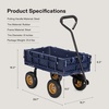 image:imageVIVOSUN Collapsible Wagon with Tailgate 320lb LoadBearing Outdoor Utility with AllTerrain Wheels Adjustable Handle Cup Holders for Camping Shopping Garden Sports Picnic BlackSteel Garden Style