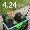 image:imageVIVOSUN Collapsible Wagon with Tailgate 320lb LoadBearing Outdoor Utility with AllTerrain Wheels Adjustable Handle Cup Holders for Camping Shopping Garden Sports Picnic BlackRegular Style