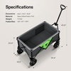 image:imageVIVOSUN Collapsible Wagon with Tailgate 320lb LoadBearing Outdoor Utility with AllTerrain Wheels Adjustable Handle Cup Holders for Camping Shopping Garden Sports Picnic BlackRegular Style
