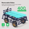 image:imageVIVOSUN Collapsible Wagon with Tailgate 320lb LoadBearing Outdoor Utility with AllTerrain Wheels Adjustable Handle Cup Holders for Camping Shopping Garden Sports Picnic BlackSteel Garden Style