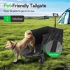 image:imageVIVOSUN Collapsible Wagon with Tailgate 320lb LoadBearing Outdoor Utility with AllTerrain Wheels Adjustable Handle Cup Holders for Camping Shopping Garden Sports Picnic BlackRear Door Style