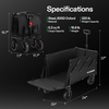 image:imageVIVOSUN Collapsible Wagon with Tailgate 320lb LoadBearing Outdoor Utility with AllTerrain Wheels Adjustable Handle Cup Holders for Camping Shopping Garden Sports Picnic BlackRear Door Style