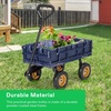 image:imageVIVOSUN Collapsible Wagon with Tailgate 320lb LoadBearing Outdoor Utility with AllTerrain Wheels Adjustable Handle Cup Holders for Camping Shopping Garden Sports Picnic BlackSteel Garden Style
