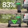 image:imageVIVOSUN Collapsible Wagon with Tailgate 320lb LoadBearing Outdoor Utility with AllTerrain Wheels Adjustable Handle Cup Holders for Camping Shopping Garden Sports Picnic BlackRegular Style