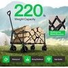image:imageVIVOSUN Collapsible Wagon with Tailgate 320lb LoadBearing Outdoor Utility with AllTerrain Wheels Adjustable Handle Cup Holders for Camping Shopping Garden Sports Picnic BlackRegular Style