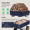 image:imageVIVOSUN Collapsible Wagon with Tailgate 320lb LoadBearing Outdoor Utility with AllTerrain Wheels Adjustable Handle Cup Holders for Camping Shopping Garden Sports Picnic BlackSteel Garden Style