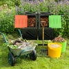 image:imageVIVOSUN Dual Chamber Tumbling Composter 2X 185 Gallon Compost Bin HeavyDuty Compost Tumbler wSliding Door Plastic Black