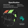 image:imageVIVOSUN Dual Chamber Tumbling Composter 2X 185 Gallon Compost Bin HeavyDuty Compost Tumbler wSliding Door Plastic Black