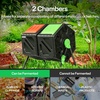 image:imageVIVOSUN Dual Chamber Tumbling Composter 2X 185 Gallon Compost Bin HeavyDuty Compost Tumbler wSliding Door Plastic Black
