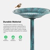image:imageVIVOSUN 28 Bird Bath Polyresin Lightweight Antique Outdoor Garden Bird Bath for Outdoors Gardens Patio Yard Deck Green