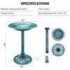 image:imageVIVOSUN 28 Bird Bath Polyresin Lightweight Antique Outdoor Garden Bird Bath for Outdoors Gardens Patio Yard Deck Green