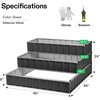 image:imageVIVOSUN 3Tier Metal Raised Garden Bed 46 x 46 x 24 Galvanized Steel Metal Outdoor Planter Box with Gloves and Scissors to Grow Flowers Vegetables and Herbs for Outdoor Gardening GreenGray