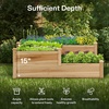 image:imageVIVOSUN 3Tier Wooden Raised Garden Bed 48 x 48 x 21 Inches Outdoor Wood Planter Kit for Plants Herbs and Vegetables for Garden Patio Balcony Backyard and Outdoors425 x 345 x 15 Inches 3Tier 3Grid