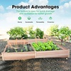 image:imageVIVOSUN 3Tier Wooden Raised Garden Bed 48 x 48 x 21 Inches Outdoor Wood Planter Kit for Plants Herbs and Vegetables for Garden Patio Balcony Backyard and Outdoors97 x 25 x 11 Inches Pack of 2