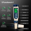 image:imageVIVOSUN 5in1 Digital PH Meter with PHSalinityTDSECTemperature Function Backlight Screen IP67 Waterproof for Hydroponics Home Drinking Pool and AquariumBlue