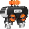 image:imageVIVOSUN Garden Hose Splitter 2 Way HeavyDuty Dual Water Hose Connector with Durable Metal Body Outdoor Faucet Adapter with Comfortable Rubberized Grip for Drip Irrigation LawnsBasic 2 Way