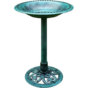 image:imageVIVOSUN 28 Bird Bath Polyresin Lightweight Antique Outdoor Garden Bird Bath for Outdoors Gardens Patio Yard Deck Green