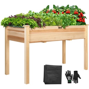 image:imageVIVOSUN 3Tier Wooden Raised Garden Bed 48 x 48 x 21 Inches Outdoor Wood Planter Kit for Plants Herbs and Vegetables for Garden Patio Balcony Backyard and Outdoors48 x 24 x 30 Inches Elevated