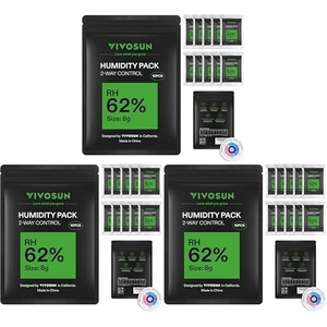 image:imageVIVOSUN 62 RH TwoWay Humidity Control Packs Size 8 g 10 Packs Each for Storing 1 oz Moisture Balancer with RH Indicator Card for Food Storage8g  10pcs Pack of 3