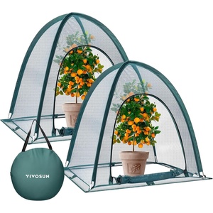 image:imageVIVOSUN Garden Netting Cover 28 x 28 x 32 Inch Popup Guard Cover with Zip Entry for Plants Vegetables Fruits Outdoor Run and Enclosure for Small Animals 2Pack Green36x36x39 inch