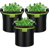 image:imageVIVOSUN 3Pack 7Gallon AeroBase Grow Bags Durable Mesh Fabric Plant Container with Breathable Base and Sturdy Handles Black3 Gallons