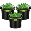 image:imageVIVOSUN 3Pack 7Gallon AeroBase Grow Bags Durable Mesh Fabric Plant Container with Breathable Base and Sturdy Handles Black5 Gallons