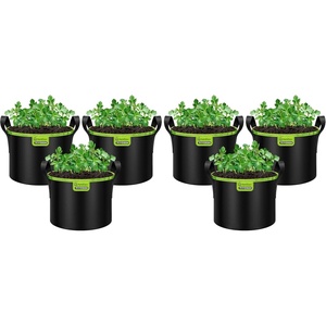 image:imageVIVOSUN 3Pack 7Gallon AeroBase Grow Bags Durable Mesh Fabric Plant Container with Breathable Base and Sturdy Handles Black5 Gallons Pack of 2