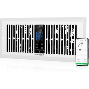 image:imageVIVOSUN Quiet Register Booster Fan for    Holes Cooling Heating Vent Fan with 10Speeds App Control ampAdjustable Wind Direction Thermostat Control for Bedroom Bathroom ampAttic WhiteWhite