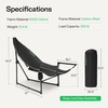 image:imageVIVOSUN Chaise Lounge 2in1 Reclining Chair with FootrestArmrests Cup Holder Storage Pocket and Carry Bag Support 300 lb for Camping Beach Poolside and Patio Black
