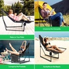 image:imageVIVOSUN Chaise Lounge 2in1 Reclining Chair with FootrestArmrests Cup Holder Storage Pocket and Carry Bag Support 300 lb for Camping Beach Poolside and Patio Black