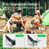 image:imageVIVOSUN Chaise Lounge 2in1 Reclining Chair with FootrestArmrests Cup Holder Storage Pocket and Carry Bag Support 300 lb for Camping Beach Poolside and Patio Black